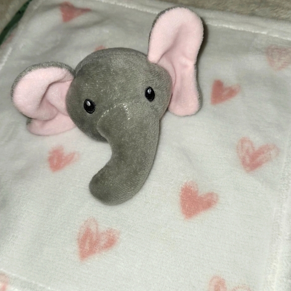 Lila & Jack Elephant Heart Security Blanket Lovey Lovie Plush Rattle 12"x12" - Picture 3 of 5
